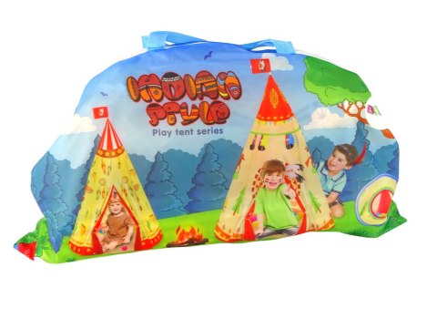 LEAN Toys Namiot Tipi Dla Dzieci Styl Indiański Ogród Kremowy 160 cm x 105 cm LEAN Toys Namiot Tipi Dla Dzieci Styl Indiański Ogród Kremowy 160 cm x 105 cm