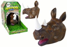 LEAN Toys Pacynka na Rękę Nosorożec Zwierzątko Brązowy