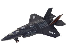 LEAN Toys Samolot Napęd Frykcyjny Światła Dźwięki 1:72 Czarny