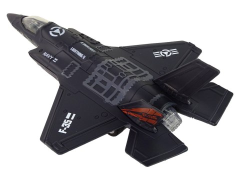LEAN Toys Samolot Napęd Frykcyjny Światła Dźwięki 1:72 Czarny LEAN Toys Samolot Napęd Frykcyjny Światła Dźwięki 1:72 Czarny