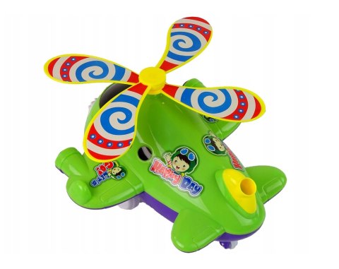 LEAN Toys Samolot Pchacz Długi Kij Dzwonek Zielony LEAN Toys Samolot Pchacz Długi Kij Dzwonek Zielony
