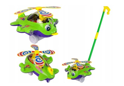 LEAN Toys Samolot Pchacz Dzwonek Kij Pilot Zielony LEAN Toys Samolot Pchacz Dzwonek Kij Pilot Zielony