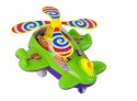 LEAN Toys Samolot Pchacz Dzwonek Kij Pilot Zielony