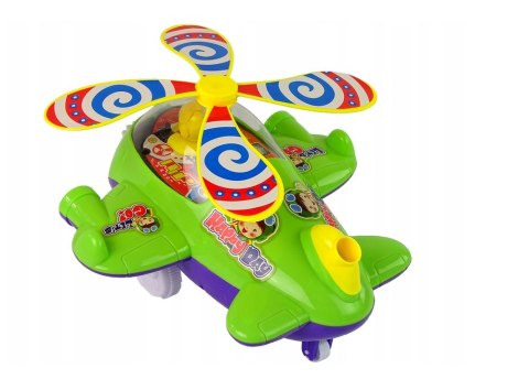 LEAN Toys Samolot Pchacz Dzwonek Kij Pilot Zielony LEAN Toys Samolot Pchacz Dzwonek Kij Pilot Zielony