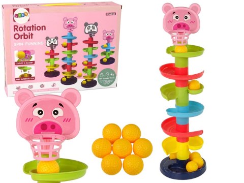 LEAN Toys Sorter Edukacyjna Zjeżdżalnia Piłeczek 6 Poziomów Świnka Kosz LEAN Toys Sorter Edukacyjna Zjeżdżalnia Piłeczek 6 Poziomów Świnka Kosz