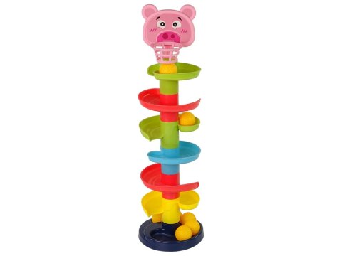 LEAN Toys Sorter Edukacyjna Zjeżdżalnia Piłeczek 6 Poziomów Świnka Kosz LEAN Toys Sorter Edukacyjna Zjeżdżalnia Piłeczek 6 Poziomów Świnka Kosz