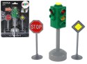 LEAN Toys Sygnalizator Świetlny Znaki Światła Drogowe Dźwięki 12 cm