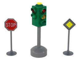 LEAN Toys Sygnalizator Świetlny Znaki Światła Drogowe Dźwięki 12 cm