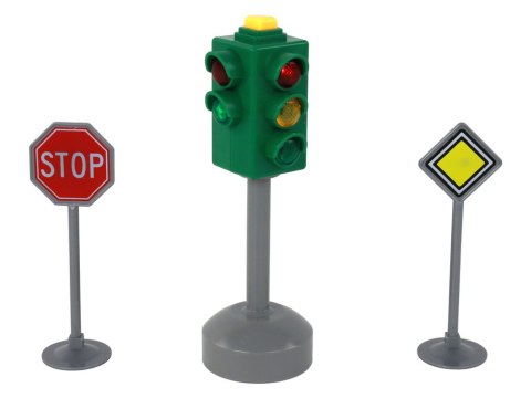 LEAN Toys Sygnalizator Świetlny Znaki Światła Drogowe Dźwięki 12 cm LEAN Toys Sygnalizator Świetlny Znaki Światła Drogowe Dźwięki 12 cm