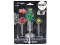 LEAN Toys Sygnalizator Świetlny Znaki Światła Drogowe Dźwięki 12 cm