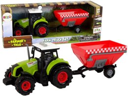 LEAN Toys Traktor Farma Odpinana Przyczepa Na Zboże Dźwięk Zielony