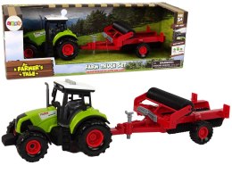 LEAN Toys Traktor Z Kultywatorem Dla Dzieci Światła Dźwięki Zielony