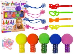 LEAN Toys Zestaw Do Farbowania Włosów Dla Dzieci 5 Farb Gumki