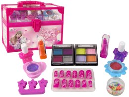 LEAN Toys Zestaw Do Makijażu Dla Dzieci Kuferek Różowy