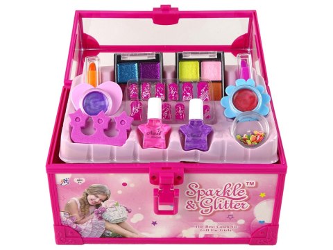 LEAN Toys Zestaw Do Makijażu Dla Dzieci Kuferek Różowy LEAN Toys Zestaw Do Makijażu Dla Dzieci Kuferek Różowy