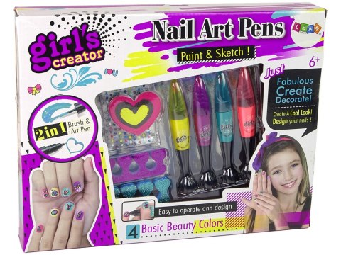 LEAN Toys Zestaw Do Malowania Paznokci 4 Pisaki LEAN Toys Zestaw Do Malowania Paznokci 4 Pisaki