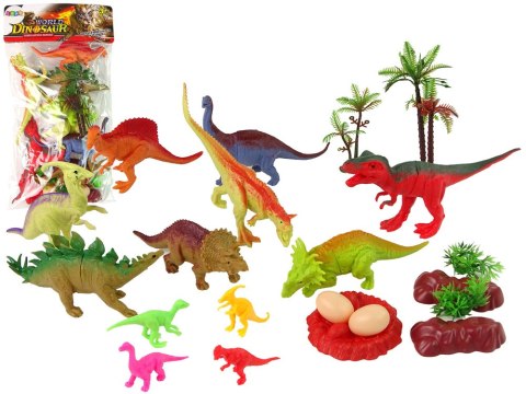 LEAN Toys Zestaw Figurek Dinozaurów z Akcesoriami 21 Sztuk LEAN Toys Zestaw Figurek Dinozaurów z Akcesoriami 21 Sztuk