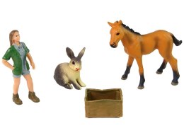 LEAN Toys Zestaw Figurek Koń Jasny Zwierzęta.