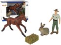 LEAN Toys Zestaw Figurek Zwierzęta Koń Zając Rolnik