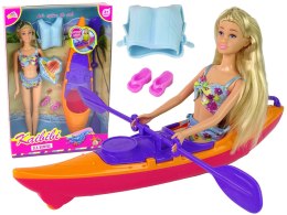 LEAN Toys Zestaw Lalka Akcesoria Kajak Pomarańczowy