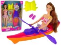 LEAN Toys Zestaw Lalka Akcesoria Kajak Różowy