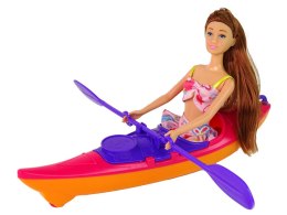 LEAN Toys Zestaw Lalka Akcesoria Kajak Różowy