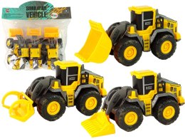 LEAN Toys Zestaw Pojazdów Budowlanych 3 Modele Żółte