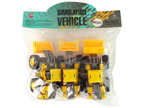 LEAN Toys Zestaw Pojazdów Budowlanych 3 Modele Żółte LEAN Toys Zestaw Pojazdów Budowlanych 3 Modele Żółte