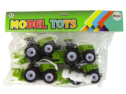 LEAN Toys Zestaw Pojazdów Farmerskich Zielone Traktory 4 Ele LEAN Toys Zestaw Pojazdów Farmerskich Zielone Traktory 4 Ele