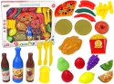 LEAN Toys Zestaw Produktów Spożywczych 30 szt. Frytki Owoce.