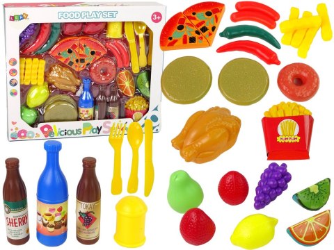 LEAN Toys Zestaw Produktów Spożywczych 30 szt. Frytki Owoce. LEAN Toys Zestaw Produktów Spożywczych 30 szt. Frytki Owoce.