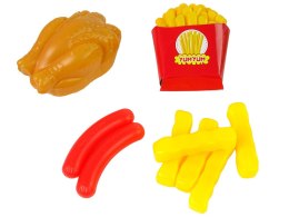 LEAN Toys Zestaw Produktów Spożywczych 30 szt. Frytki Owoce.