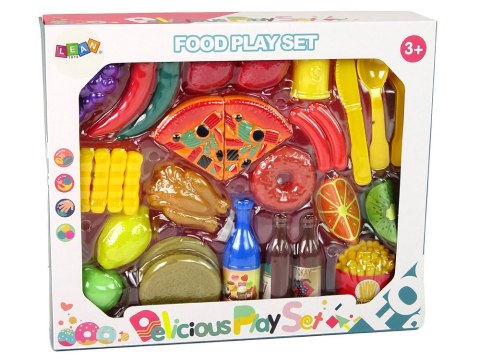 LEAN Toys Zestaw Produktów Spożywczych 30 szt. Frytki Owoce. LEAN Toys Zestaw Produktów Spożywczych 30 szt. Frytki Owoce.