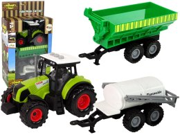 LEAN Toys Zestaw Traktor z Maszynami Przyczepa Cysterna Dźwięki LED