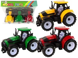 LEAN Toys Zestaw Traktorów Rolniczych Farma 3 Sztuki Kolorowe