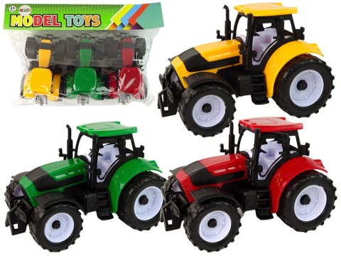 LEAN Toys Zestaw Traktorów Rolniczych Farma 3 Sztuki Kolorowe LEAN Toys Zestaw Traktorów Rolniczych Farma 3 Sztuki Kolorowe