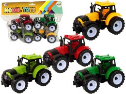 LEAN Toys Zestaw Traktorów Rolniczych Farma 4 Sztuki Kolorowe