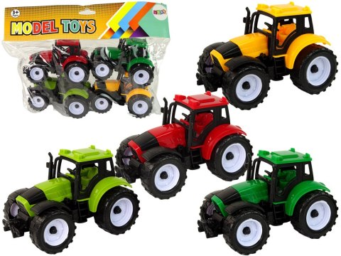 LEAN Toys Zestaw Traktorów Rolniczych Farma 4 Sztuki Kolorowe LEAN Toys Zestaw Traktorów Rolniczych Farma 4 Sztuki Kolorowe