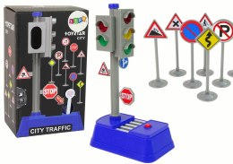LEAN Toys Zestaw Znaków Drogowych Światła Dźwięki 23 cm