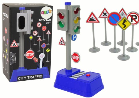 LEAN Toys Zestaw Znaków Drogowych Światła Dźwięki 23 cm LEAN Toys Zestaw Znaków Drogowych Światła Dźwięki 23 cm