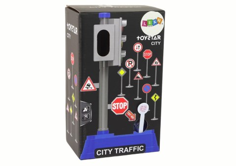 LEAN Toys Zestaw Znaków Drogowych Światła Dźwięki 23 cm LEAN Toys Zestaw Znaków Drogowych Światła Dźwięki 23 cm