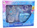 LEAN Toys Zestaw dla Małej Księżniczki Korona Bal Karnawałowy Niebieski Akcesoria