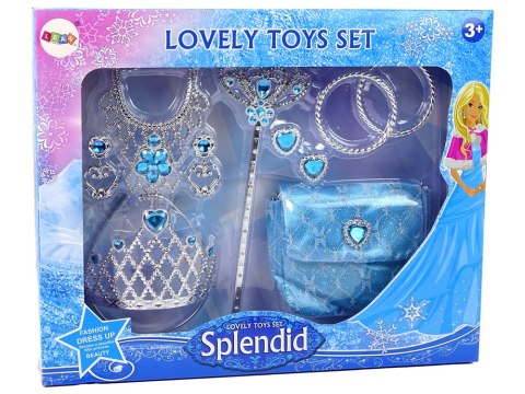 LEAN Toys Zestaw dla Małej Księżniczki Korona Bal Karnawałowy Niebieski Akcesoria LEAN Toys Zestaw dla Małej Księżniczki Korona Bal Karnawałowy Niebieski Akcesoria