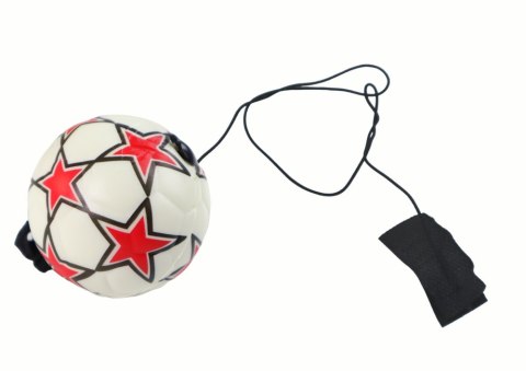 LEAN TOYS Piłka Nożna PU Na Gumce Jojo Do Odbijania 6 cm Biała Gwiazdki LEAN TOYS Piłka Nożna PU Na Gumce Jojo Do Odbijania 6 cm Biała Gwiazdki