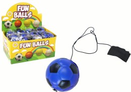 LEAN TOYS Piłka Nożna PU Na Gumce Jojo Do Odbijania 6 cm Niebieska