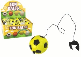LEAN TOYS Piłka Nożna PU Na Gumce Jojo Do Odbijania 6 cm Żółta