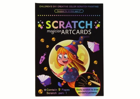 LEAN TOYS Zdrapywanka Kolorowanka Dla Dzieci Magia Czarownica LEAN TOYS Zdrapywanka Kolorowanka Dla Dzieci Magia Czarownica