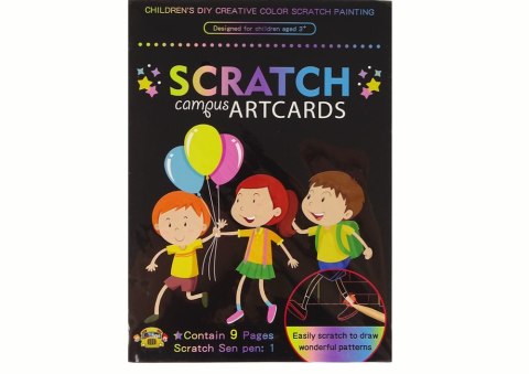 LEAN TOYS Zdrapywanka Kolorowanka Dla Dzieci Szkoła LEAN TOYS Zdrapywanka Kolorowanka Dla Dzieci Szkoła