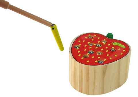 LEAN Toys Drewniana Gra Truskawka Złap Robaczka Magnetyczna LEAN Toys Drewniana Gra Truskawka Złap Robaczka Magnetyczna