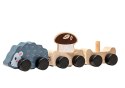 LEAN Toys Drewniana Zabawka Mądry Jeżyk Wagoniki Truskawka Grzybek 15467